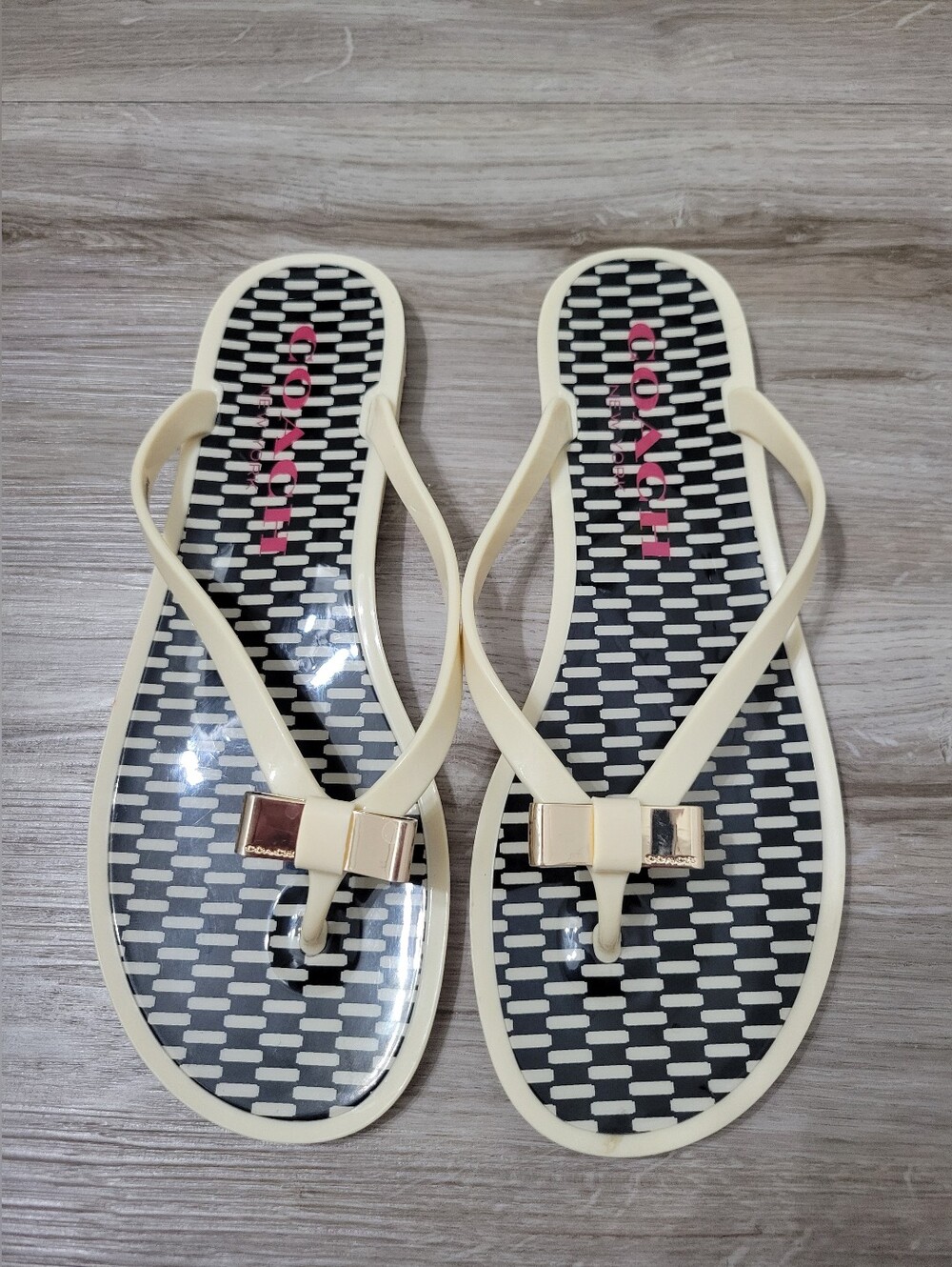 Coach Landon Jelly Flip Flops Size 8